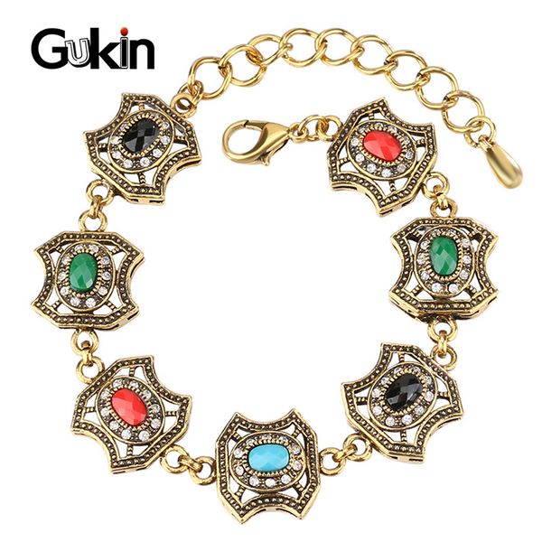gukin 2020 new boho jewelry crystal women's bracelets antique gold color resin bracelet party accessories wholesale, Black
gukin 2020 new boho jewelry crystal women's bracelets antique gold color resin bracelet party accessories wholesale, Black