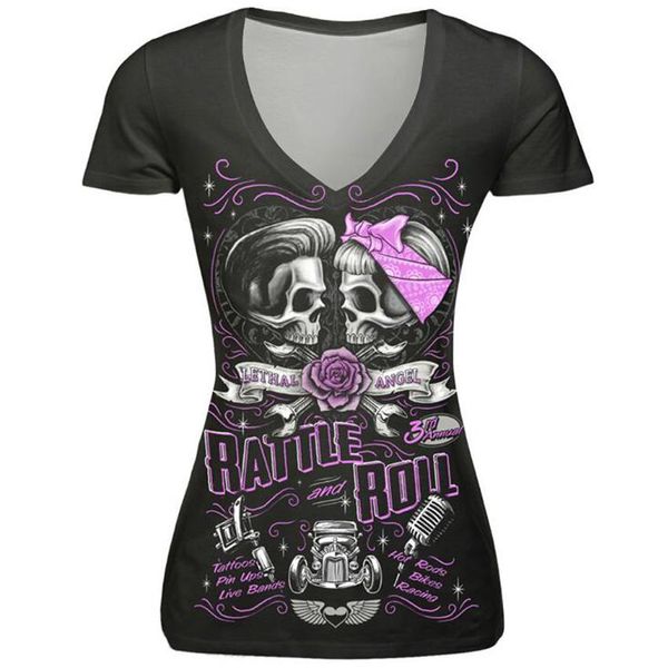 skeleton head print women's t-shirts blusas short sleeve v neck skull punk rock t shirt harajuku brand tee shirt femme, White
skeleton head print women's t-shirts blusas short sleeve v neck skull punk rock t shirt harajuku brand tee shirt femme, White