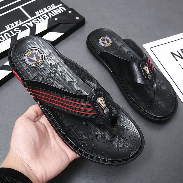 men's flip flops leather slippers beach casual sandals summer flip flops for men fashion shoes high quality, Black
men's flip flops leather slippers beach casual sandals summer flip flops for men fashion shoes high quality, Black