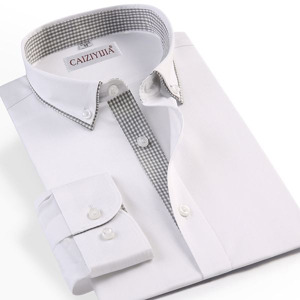 mens wear double layer collar plaid edging dress shirts pocket-less easy care long sleeve standard fit no iron 100% cotton shirt, White;black
mens wear double layer collar plaid edging dress shirts pocket-less easy care long sleeve standard fit no iron 100% cotton shirt, White;black