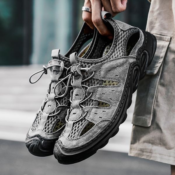 mesh cow leather sandals non-slip outdoor hiking sandals men men summer drawstring beach shoes wading shoe casual
mesh cow leather sandals non-slip outdoor hiking sandals men men summer drawstring beach shoes wading shoe casual