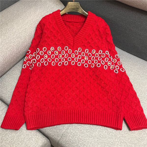 роскошный дизайнерский бренд вязаные пуловеры для женщин vintage v шеи бисером ручной diamante twist дряблая вязаный свитер, White;black
роскошный дизайнерский бренд вязаные пуловеры для женщин vintage v шеи бисером ручной diamante twist дряблая вязаный свитер, White;black