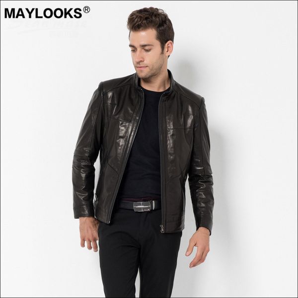 maylooks men's leather leather spring and autumn single body repair wear jacket goat collar ws112, Black
maylooks men's leather leather spring and autumn single body repair wear jacket goat collar ws112, Black
