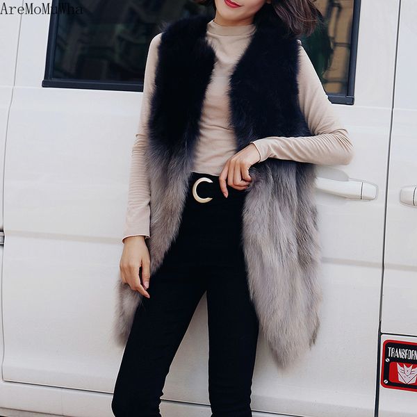 aremomuwha fur vest female long section korean version of the autumn and winter new gradient color imitation fur vest jacket, Black
aremomuwha fur vest female long section korean version of the autumn and winter new gradient color imitation fur vest jacket, Black