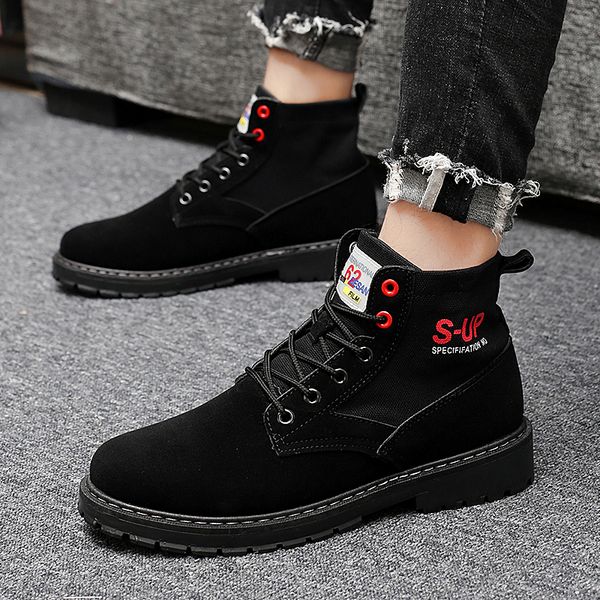 men desert ankle shoe pig suede men winter boots stylish british tooling shoes for fashionable leisure casual boots, Black
men desert ankle shoe pig suede men winter boots stylish british tooling shoes for fashionable leisure casual boots, Black