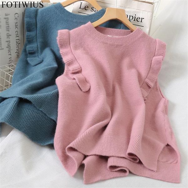 women's vests 2021 spring autumn ruffle sweater vest women knitted female sweet casual tank sleeveless knit pullovers coat, Black;white
women's vests 2021 spring autumn ruffle sweater vest women knitted female sweet casual tank sleeveless knit pullovers coat, Black;white