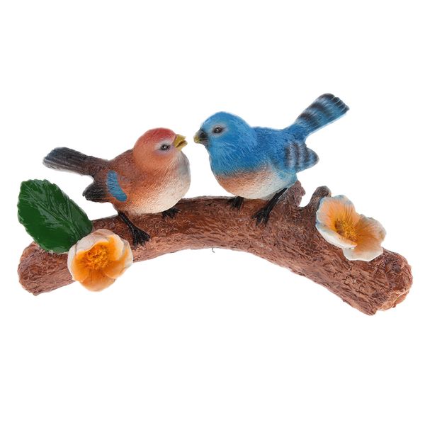2pcs resin colorful birds metal hanging sculpture figurine with siderosphere 
2pcs resin colorful birds metal hanging sculpture figurine with siderosphere