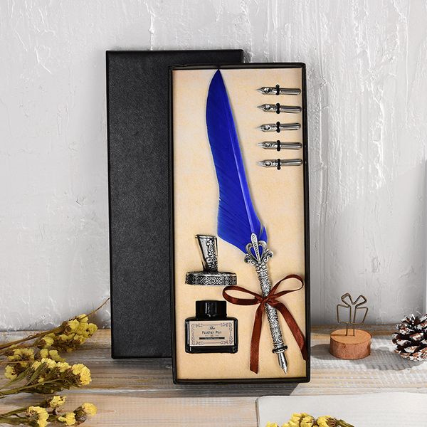 european retro feather pen set birthday gift valentine ink pen set beautiful calligraphy ink various colors quill
european retro feather pen set birthday gift valentine ink pen set beautiful calligraphy ink various colors quill