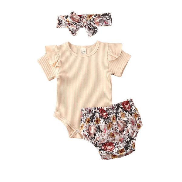 3pcs newborn baby girls clothes sets ruffles short sleeve solid romper +floral shorts+headband summer baby clothing set, White
3pcs newborn baby girls clothes sets ruffles short sleeve solid romper +floral shorts+headband summer baby clothing set, White