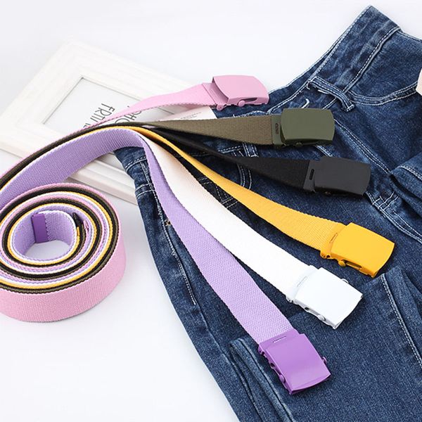 bla canvas belt for women girl smooth buckle casual waist belt tactical belt for jeans students adjustable men 130cm z20, Black;brown
bla canvas belt for women girl smooth buckle casual waist belt tactical belt for jeans students adjustable men 130cm z20, Black;brown