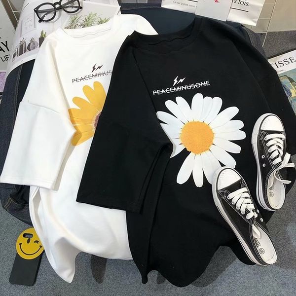 little daisy printed men's t-shirt outfit student clothes short sleeve t-shirt lovers women's loose student all-match middle sleev, White
little daisy printed men's t-shirt outfit student clothes short sleeve t-shirt lovers women's loose student all-match middle sleev, White