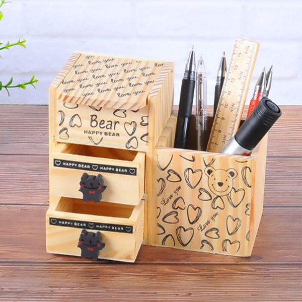 zhuting cute cartoon bear wooden pen holders desk tidy organizer pencil box stationery pens pot school office supplies
zhuting cute cartoon bear wooden pen holders desk tidy organizer pencil box stationery pens pot school office supplies