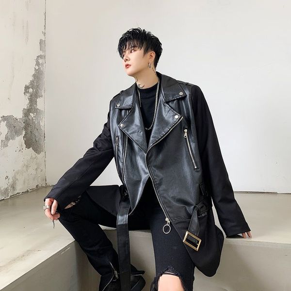 men's jackets ewq / wear niche vintage suit fabric patchwork pu leather personalized high street zipper coat jacket male 2021 9y3136, Black;brown
men's jackets ewq / wear niche vintage suit fabric patchwork pu leather personalized high street zipper coat jacket male 2021 9y3136, Black;brown