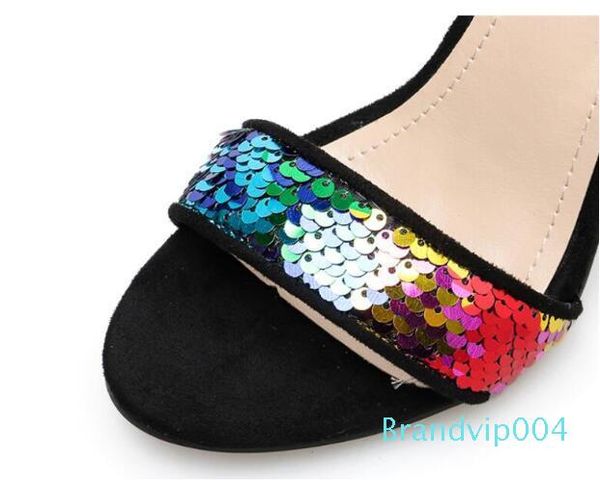 new chunky high heel woman sandals rainbow colorful sequins buckle women sandal bling bling color sequins chunky sandal, Black
new chunky high heel woman sandals rainbow colorful sequins buckle women sandal bling bling color sequins chunky sandal, Black