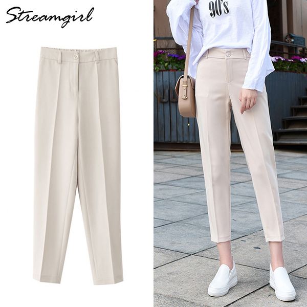 women's harem pants female fashion high waist summer trousers black suit office pants for ladies women work formal capri pant, Black;white
women's harem pants female fashion high waist summer trousers black suit office pants for ladies women work formal capri pant, Black;white