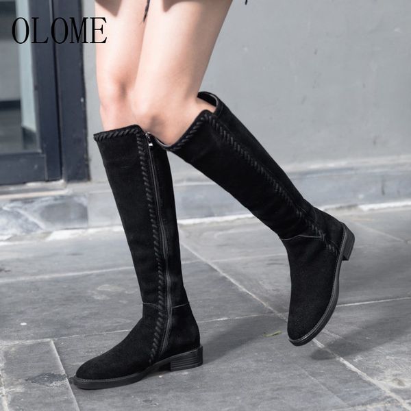 olome new fashion black women knee high boots round toe side zip thick low heel women winter warm boots shoes woman
olome new fashion black women knee high boots round toe side zip thick low heel women winter warm boots shoes woman