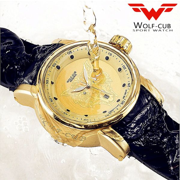 original design personalized sports gold watch man dial wolf head rhinestone japan original calendar movement usa wolf-cub, Slivery;brown
original design personalized sports gold watch man dial wolf head rhinestone japan original calendar movement usa wolf-cub, Slivery;brown