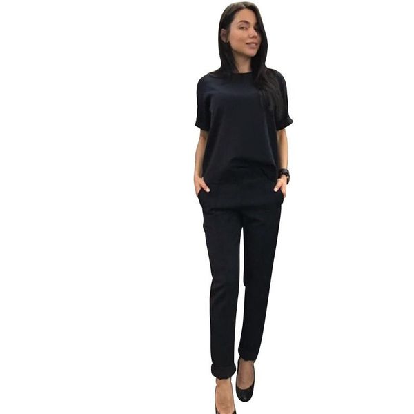tracksuit short sleeve t -shirt and pants mid line trousers two piece set solid color 2 pcs suits outfits 4 colors female famous, Gray
tracksuit short sleeve t -shirt and pants mid line trousers two piece set solid color 2 pcs suits outfits 4 colors female famous, Gray