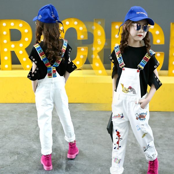 new fashion girls jeans children's bib pants ripped pencil pants graffiti jeans strap teen girls hole trousers denim 5-16t, Blue
new fashion girls jeans children's bib pants ripped pencil pants graffiti jeans strap teen girls hole trousers denim 5-16t, Blue