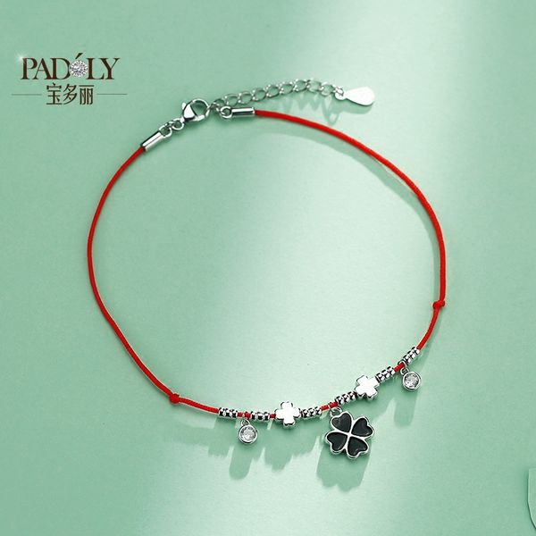 silver clover anklet womens red rope natal korean version of the simple personality student network red jiao sheng armlets, Red;blue
silver clover anklet womens red rope natal korean version of the simple personality student network red jiao sheng armlets, Red;blue