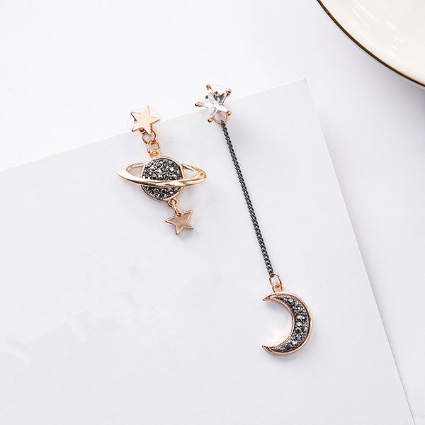 new design asymmetric earrings for women trendy bijoux rhinestone moon star planet pendientes christmas gifts, Silver
new design asymmetric earrings for women trendy bijoux rhinestone moon star planet pendientes christmas gifts, Silver