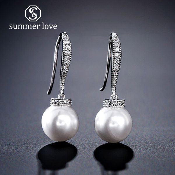 korean style fashion copper inlay zircon pearl dangle drop earrings rhinestones hook earrings for women fine elegant jewelry gift 2019, Silver
korean style fashion copper inlay zircon pearl dangle drop earrings rhinestones hook earrings for women fine elegant jewelry gift 2019, Silver