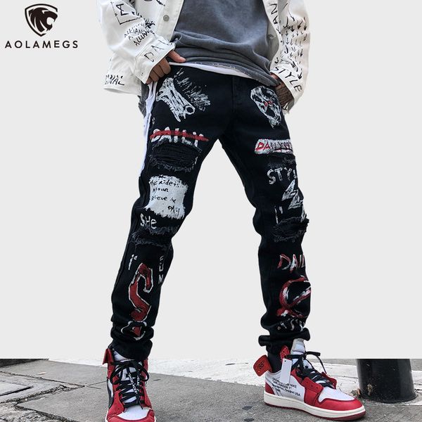 aolamegs men jeans hip hop graffiti skull letter print denim pants men casual skinny hole high street fashion jeans streetwear, Blue
aolamegs men jeans hip hop graffiti skull letter print denim pants men casual skinny hole high street fashion jeans streetwear, Blue
