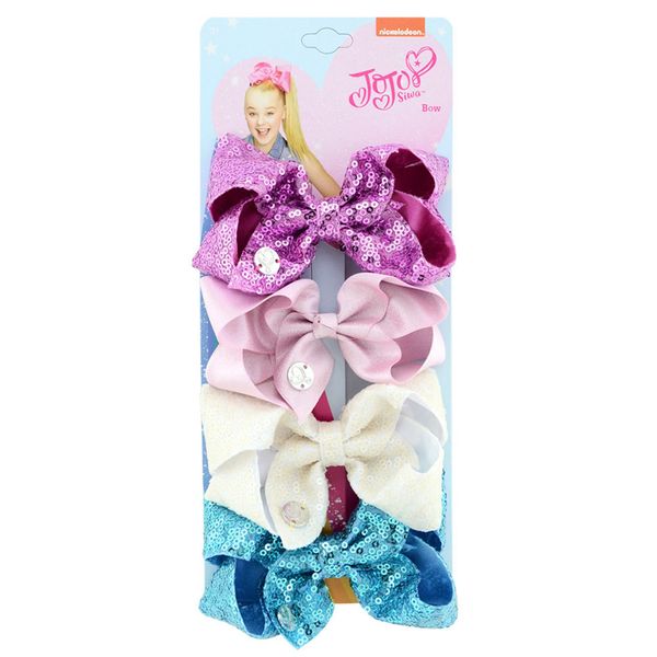 cute jojo bows sequins girl hair accessories hair clips shinning hair bows 4 inch birthday gift 4pcs/card for boutique store fj456, Slivery;white
cute jojo bows sequins girl hair accessories hair clips shinning hair bows 4 inch birthday gift 4pcs/card for boutique store fj456, Slivery;white