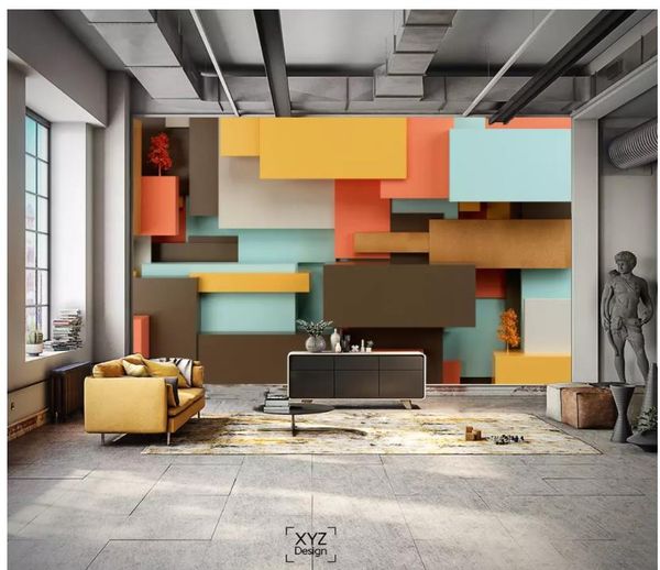 wall mural p wallpaper modern three-dimensional rectangular stitching 3d tv background wall 
wall mural p wallpaper modern three-dimensional rectangular stitching 3d tv background wall
