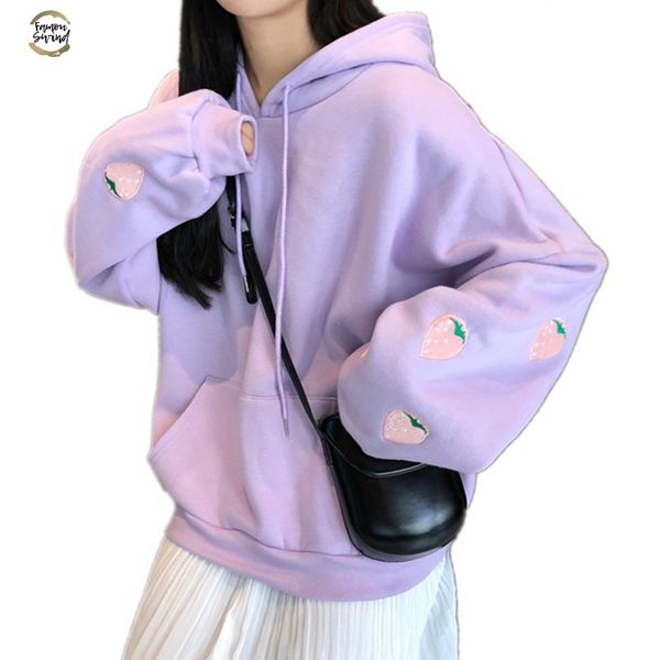 harajuku strawberry embroidery lavender white sweatshirt spring autumn women kawaii loose long sleeves oversized hoodies, Black
harajuku strawberry embroidery lavender white sweatshirt spring autumn women kawaii loose long sleeves oversized hoodies, Black