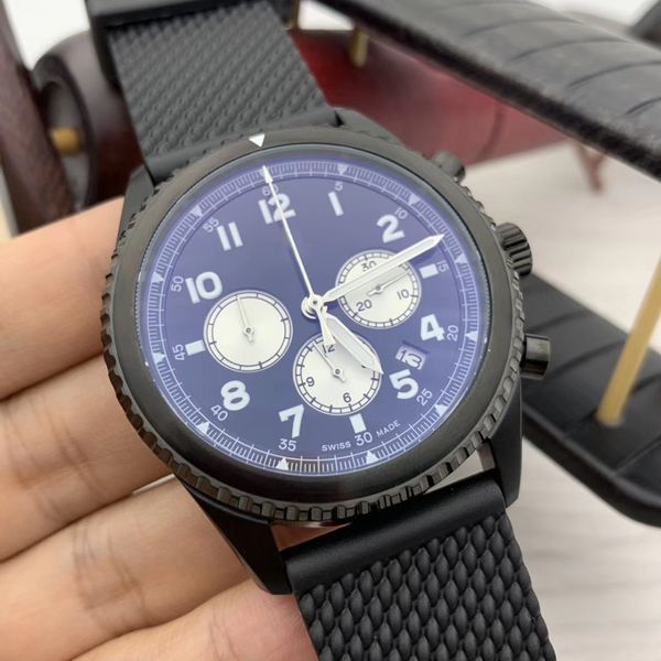 breit aviator 8 calendar quartz chronometer mens watches pilot watch black dial date arabic number black steel case wristwatches, Slivery;brown
breit aviator 8 calendar quartz chronometer mens watches pilot watch black dial date arabic number black steel case wristwatches, Slivery;brown