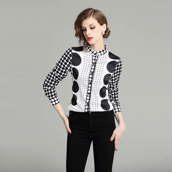 dot print stant collar long sleeve shirts women elegant office lady casual street fashion blouses clothing new 2019 spring, White
dot print stant collar long sleeve shirts women elegant office lady casual street fashion blouses clothing new 2019 spring, White