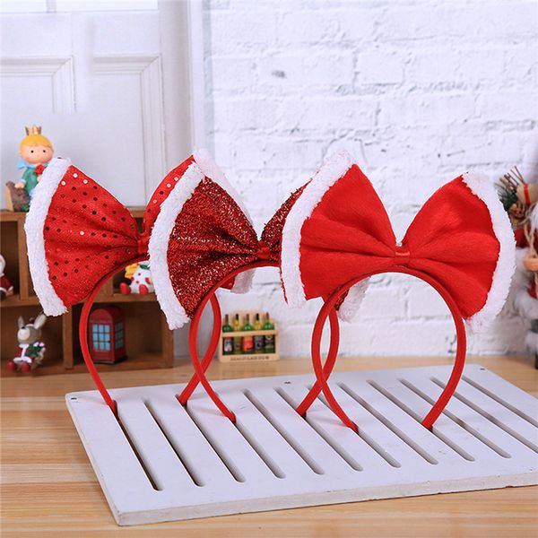 

2020 Newest Christmas Bow Headband Merry Christmas Headband Bow Snowflake Hairband Party Dress Adults Kids Decor Xmas Headband