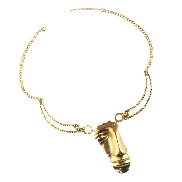 womens statement jewelry face pendant choker statement collar chain necklace, Silver
womens statement jewelry face pendant choker statement collar chain necklace, Silver
