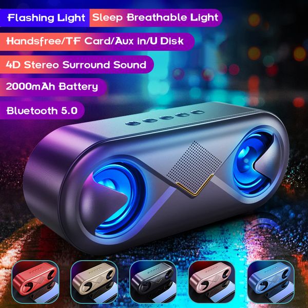 

new s6 wireless bluetooth v5.0 speaker portable subwoofer 4d hifi stereo surround sound loudspeaker outdoor sports music player