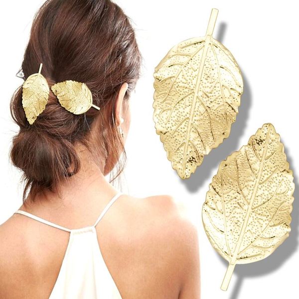 2 ornate metal leaf french updo hair pins claw head clip dress snap brooch pin gift women bridal wedding bridal hair accessories, Golden;white
2 ornate metal leaf french updo hair pins claw head clip dress snap brooch pin gift women bridal wedding bridal hair accessories, Golden;white