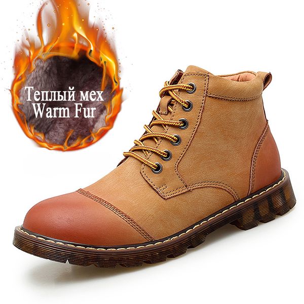 trend new winter men's boots quality leather men snow boots thick plush warm men ankle boots outdoor waterproof male work shoes, Black
trend new winter men's boots quality leather men snow boots thick plush warm men ankle boots outdoor waterproof male work shoes, Black