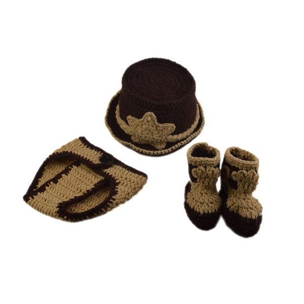 3pcs cute hand knitting baby kids apparel cap cowboy pgraphy costumes suit props commemorate outfits for newborn infant, White
3pcs cute hand knitting baby kids apparel cap cowboy pgraphy costumes suit props commemorate outfits for newborn infant, White