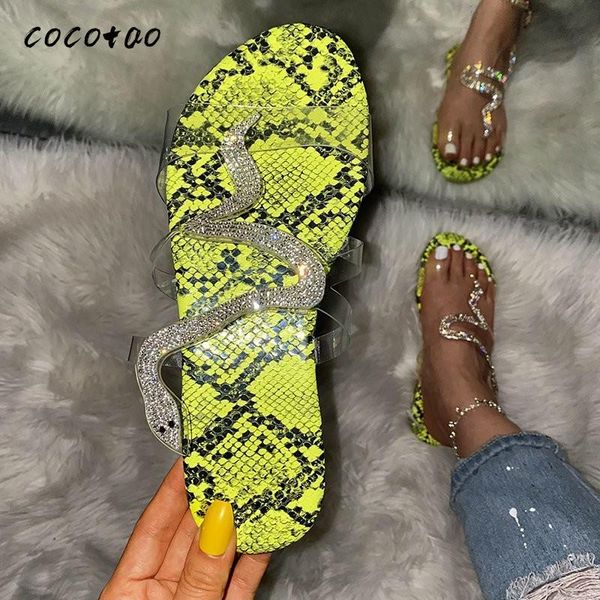 2020 summer fashion snake pattern with sandals and slippers female european and american temperament rhinestone vacation, Black
2020 summer fashion snake pattern with sandals and slippers female european and american temperament rhinestone vacation, Black