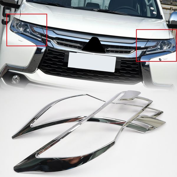car styling 2pcs abs chromed front head light lamp bezel cover trim for mitsubishi pajero montero shogun sport 2016 2017 2018
car styling 2pcs abs chromed front head light lamp bezel cover trim for mitsubishi pajero montero shogun sport 2016 2017 2018