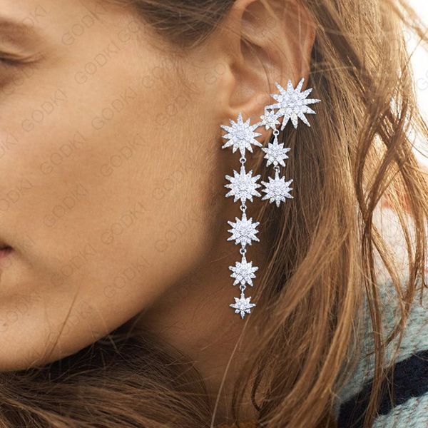 godki trendy luxury famous fireworks cz zircon women dangle earrings for wedding tassel cuff earrings pendientes mujer moda, Silver
godki trendy luxury famous fireworks cz zircon women dangle earrings for wedding tassel cuff earrings pendientes mujer moda, Silver