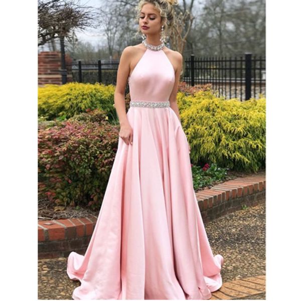 a-line prom dresses pink high neck sleeveless beading satin formal evening dress party gowns vestido de festa, Black;red
a-line prom dresses pink high neck sleeveless beading satin formal evening dress party gowns vestido de festa, Black;red