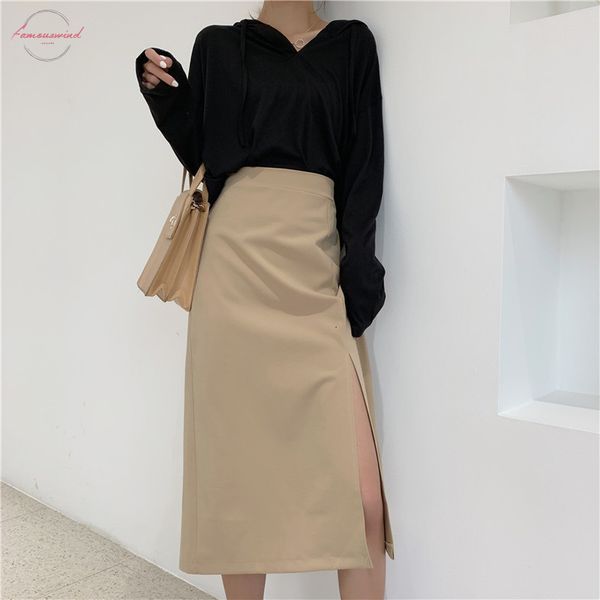 new spring elegant solid high waist package hip skirt casual simple side slit a line women skirts mid length female skirts, Black
new spring elegant solid high waist package hip skirt casual simple side slit a line women skirts mid length female skirts, Black