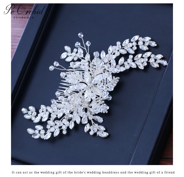 peorchid elegant crystal hair accessories wedding hair comb pin for women orquillas para boda rhinestone bridal headpiece 2019, Golden;white
peorchid elegant crystal hair accessories wedding hair comb pin for women orquillas para boda rhinestone bridal headpiece 2019, Golden;white