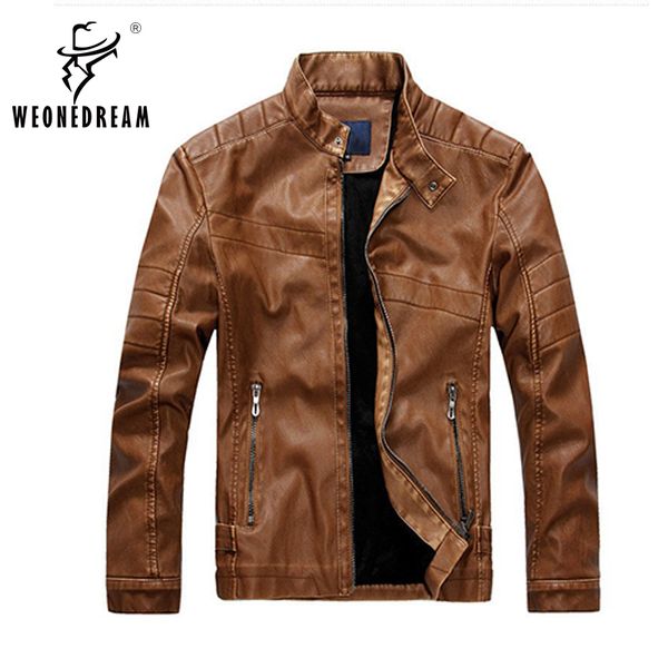 2017 new mens winter thickness leather jackets mens british mandarin collar solid motorcycle leather jackets and coats, Black
2017 new mens winter thickness leather jackets mens british mandarin collar solid motorcycle leather jackets and coats, Black