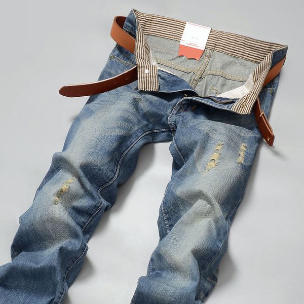 2020 осень и зима mens проблемные сыпучие-fit jeans dark body straight-cut-style denim брюки мужские одежда брюки, Blue 
2020 осень и зима mens проблемные сыпучие-fit jeans dark body straight-cut-style denim брюки мужские одежда брюки, Blue