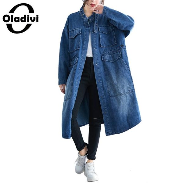 oladivi plus size women denim shirts fashion lady casual jeans trench coat 2019 spring autumn cardigan female tunic overcoat, Tan;black
oladivi plus size women denim shirts fashion lady casual jeans trench coat 2019 spring autumn cardigan female tunic overcoat, Tan;black
