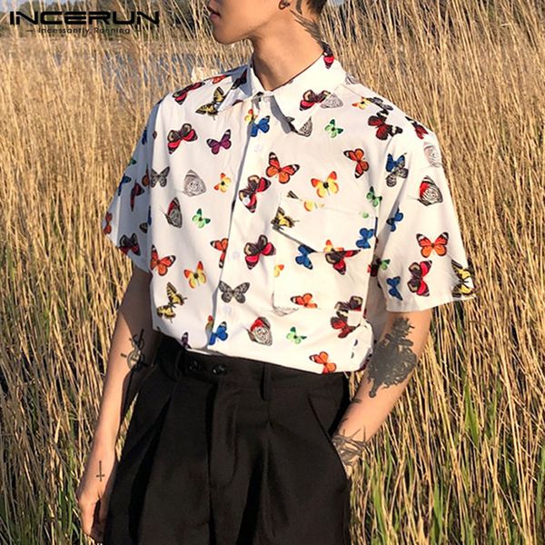 men's casual shirts incerun men summer short sleeve printed shirt loose turn down collar man fashion floral blusas hombre camisa s-3xl, White;black
men's casual shirts incerun men summer short sleeve printed shirt loose turn down collar man fashion floral blusas hombre camisa s-3xl, White;black