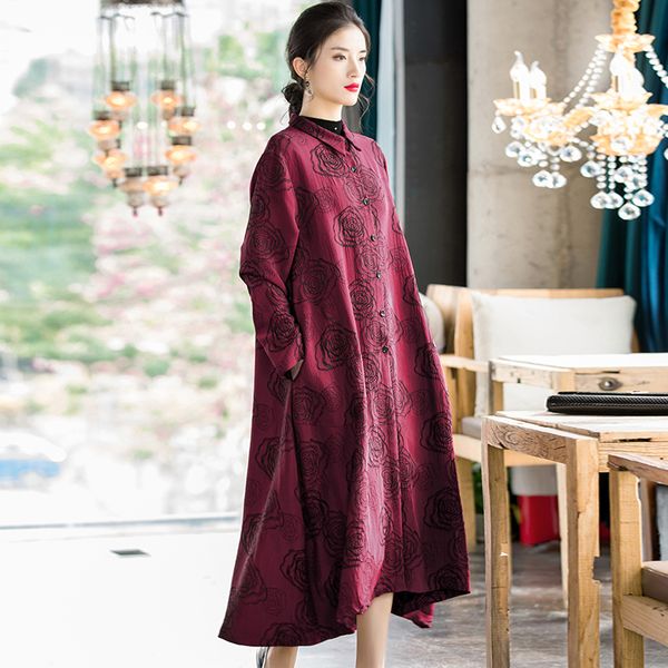 coat plus size women clothes 2019 autumn winter trench coat loose single breasted vintage jacquard long, Tan;black
coat plus size women clothes 2019 autumn winter trench coat loose single breasted vintage jacquard long, Tan;black