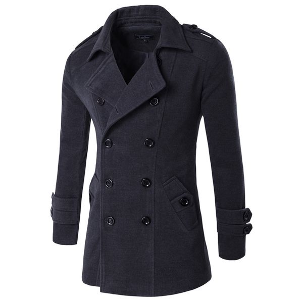 2018 men's new korean slim long trench coat solid color warm casual double-breasted suit collar windbreaker jaqueta masculino, Black
2018 men's new korean slim long trench coat solid color warm casual double-breasted suit collar windbreaker jaqueta masculino, Black